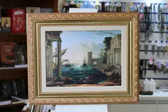 Quadro decorativo O Embarque da Rainha de Sabá com arte clássica
