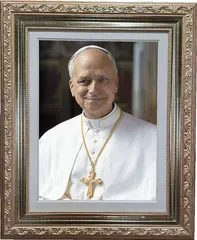 Quadro decorativo com foto oficial do Papa Leão XIV em alta definição