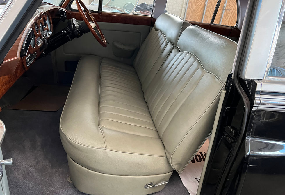 Restored 1961 Bentley S2 wood dash, upholstery, and carpet