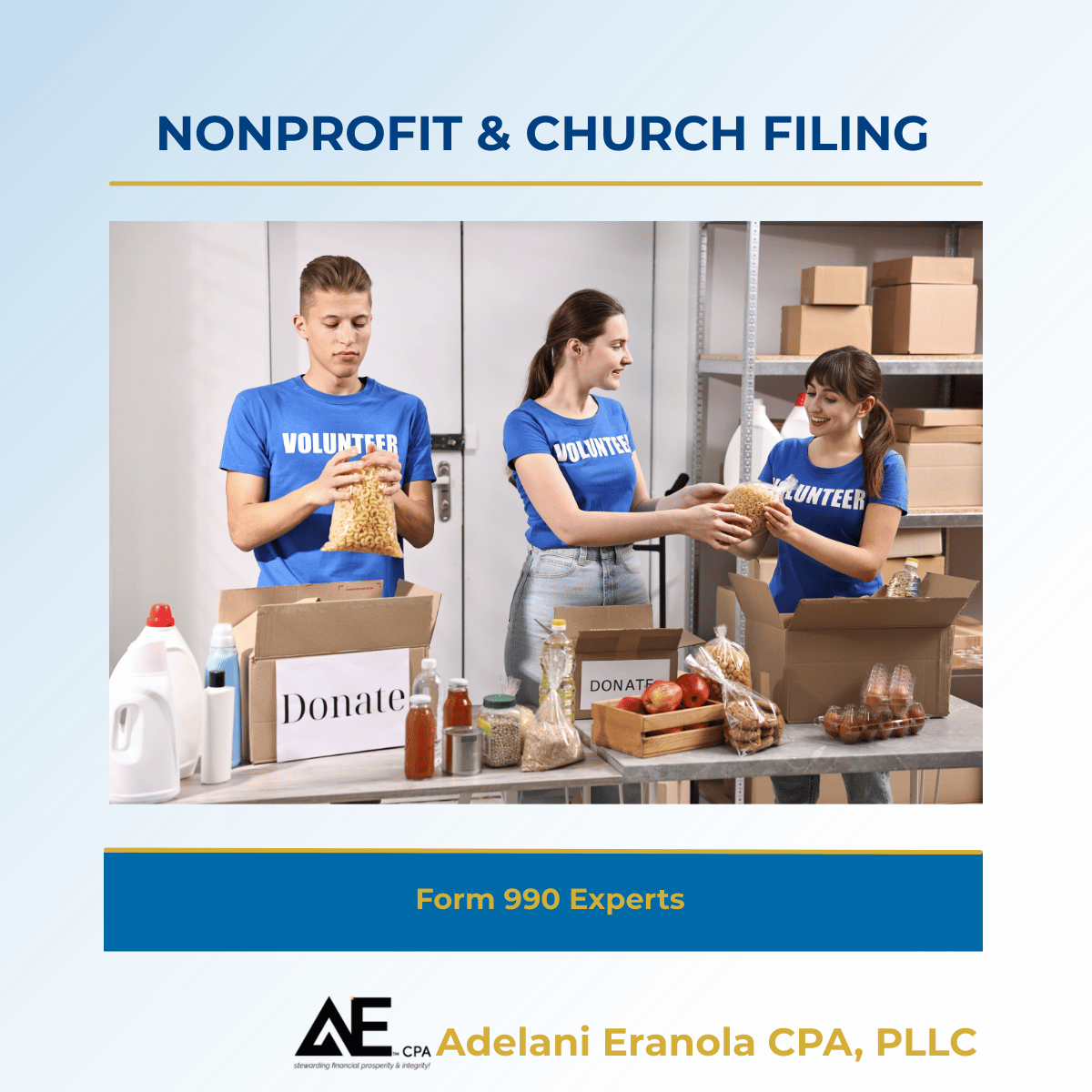 Nonprofit & Church 990 Filing | Irving Texas | Adelani Eranola CPA PLLC