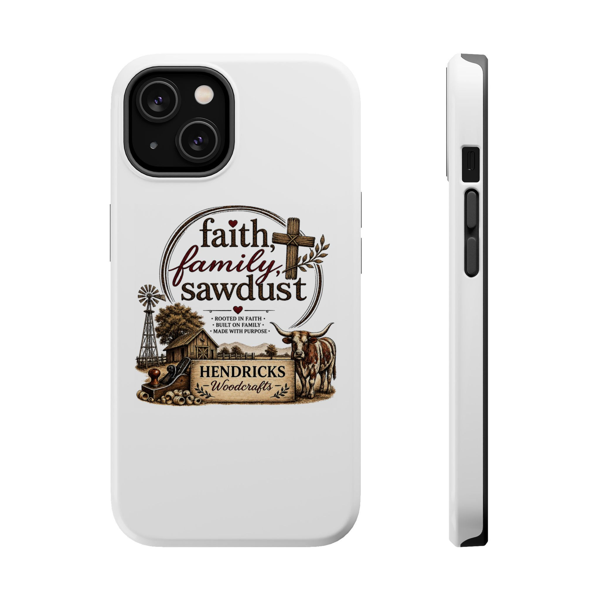 Phone Case — "Faith, Family, Sawdust" Custom Magnetic Impact-Resistant Case