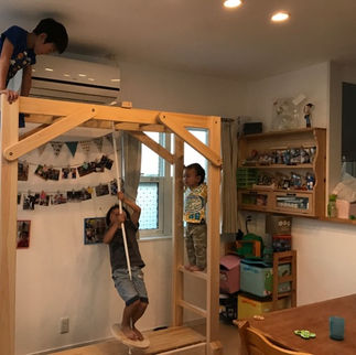 木育工房　室内うんてい　国産ひのき　男の子3兄弟