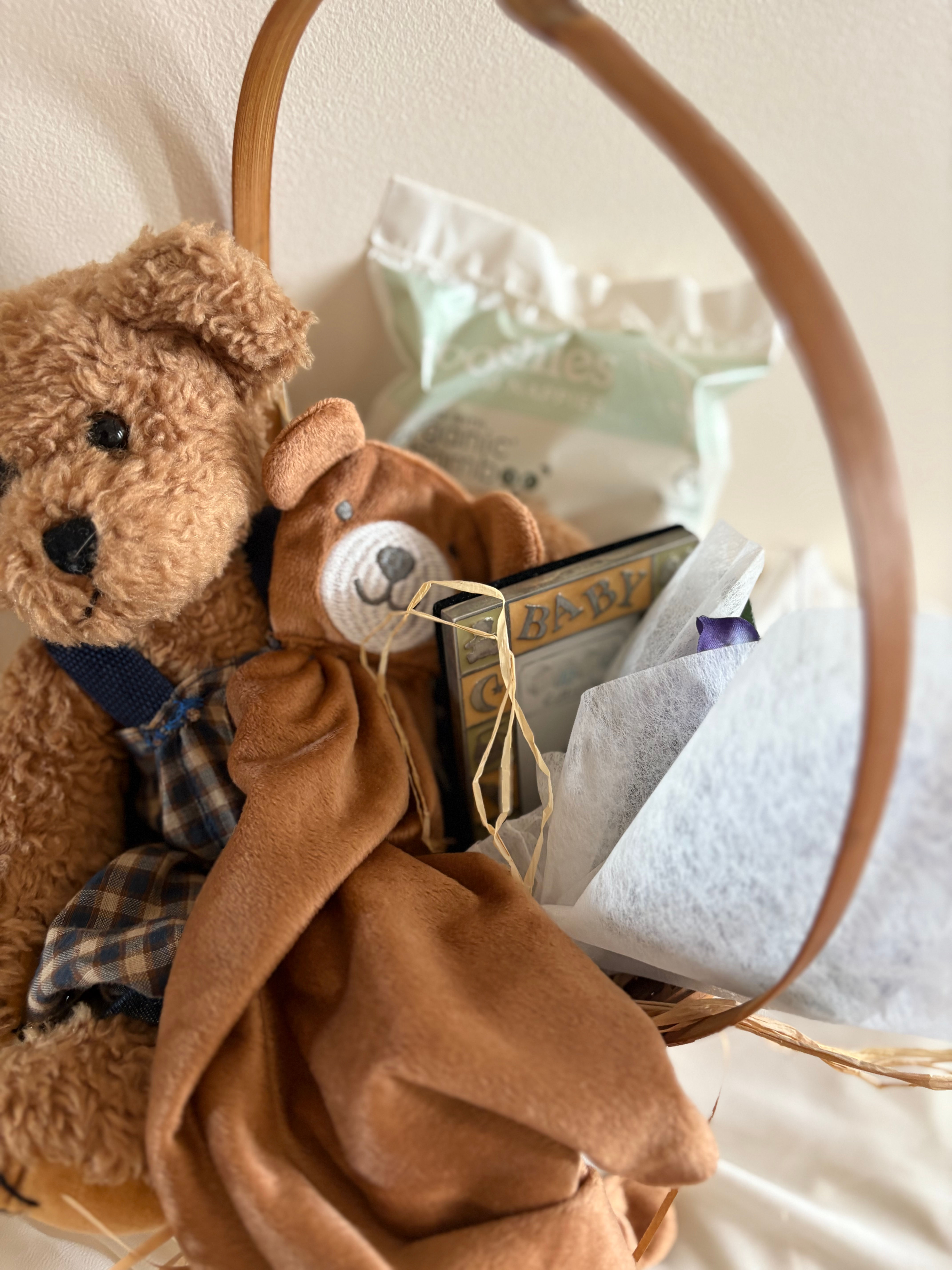 Country Teddy and Blanket Baby Boy Gift Basket 