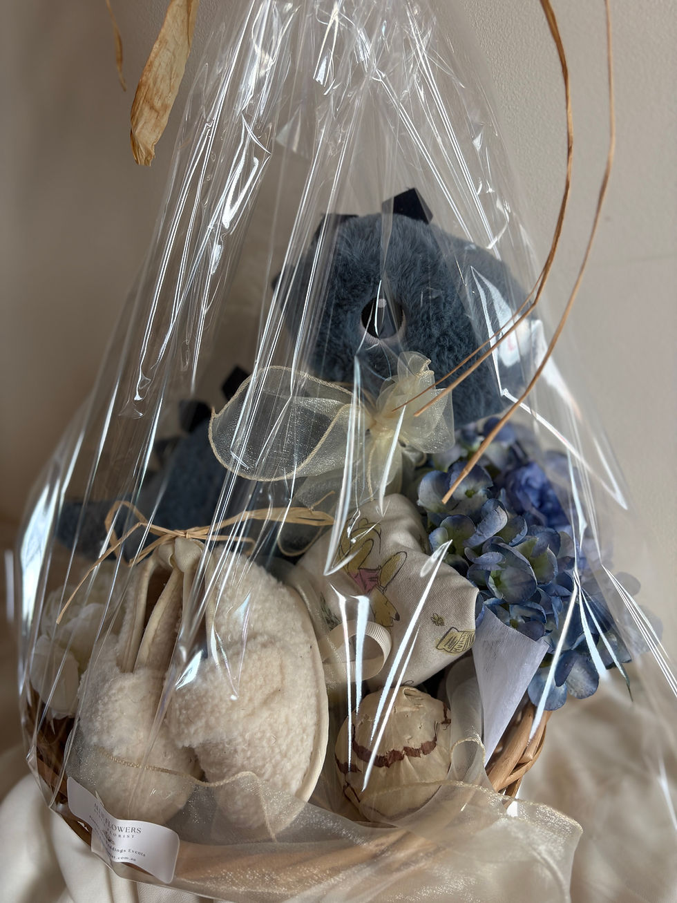 Thumbnail: Gift Wrapped Baby Boy Dino Gift Basket