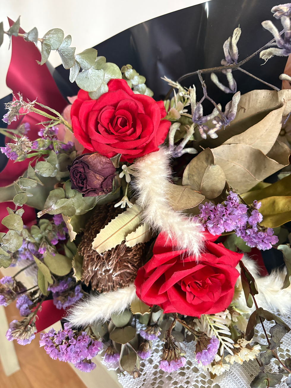 Thumbnail: Tea Cup Gift Boxed Candle and Everlasting Floral Bouquet