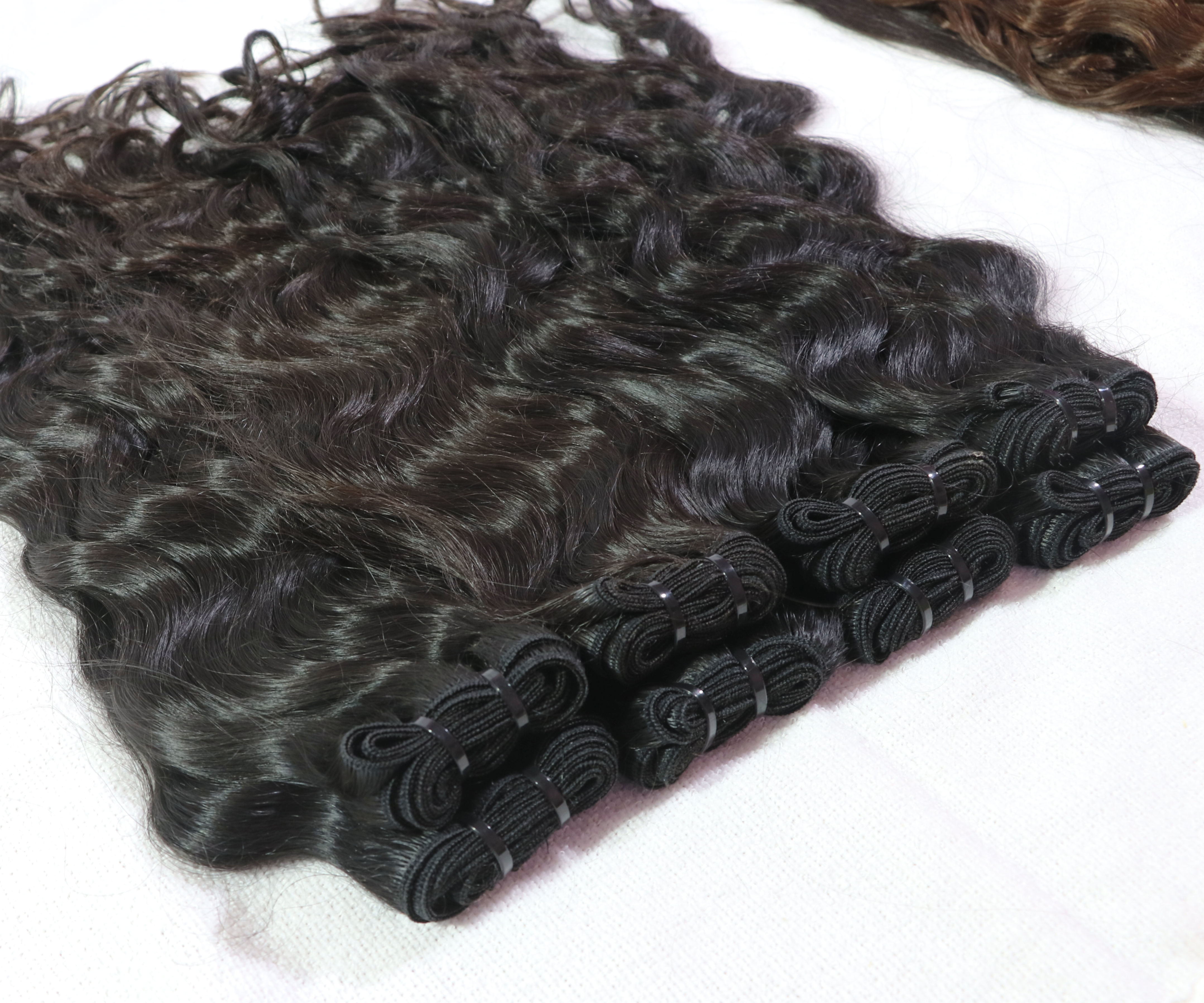 Natural Black Wavy Hair Bundles – Raw Indian Temple Hair