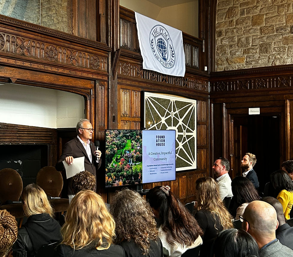 Richard Zimmerman, Executive Director of Foundation House, makes opening remarks at Climate & Conflict