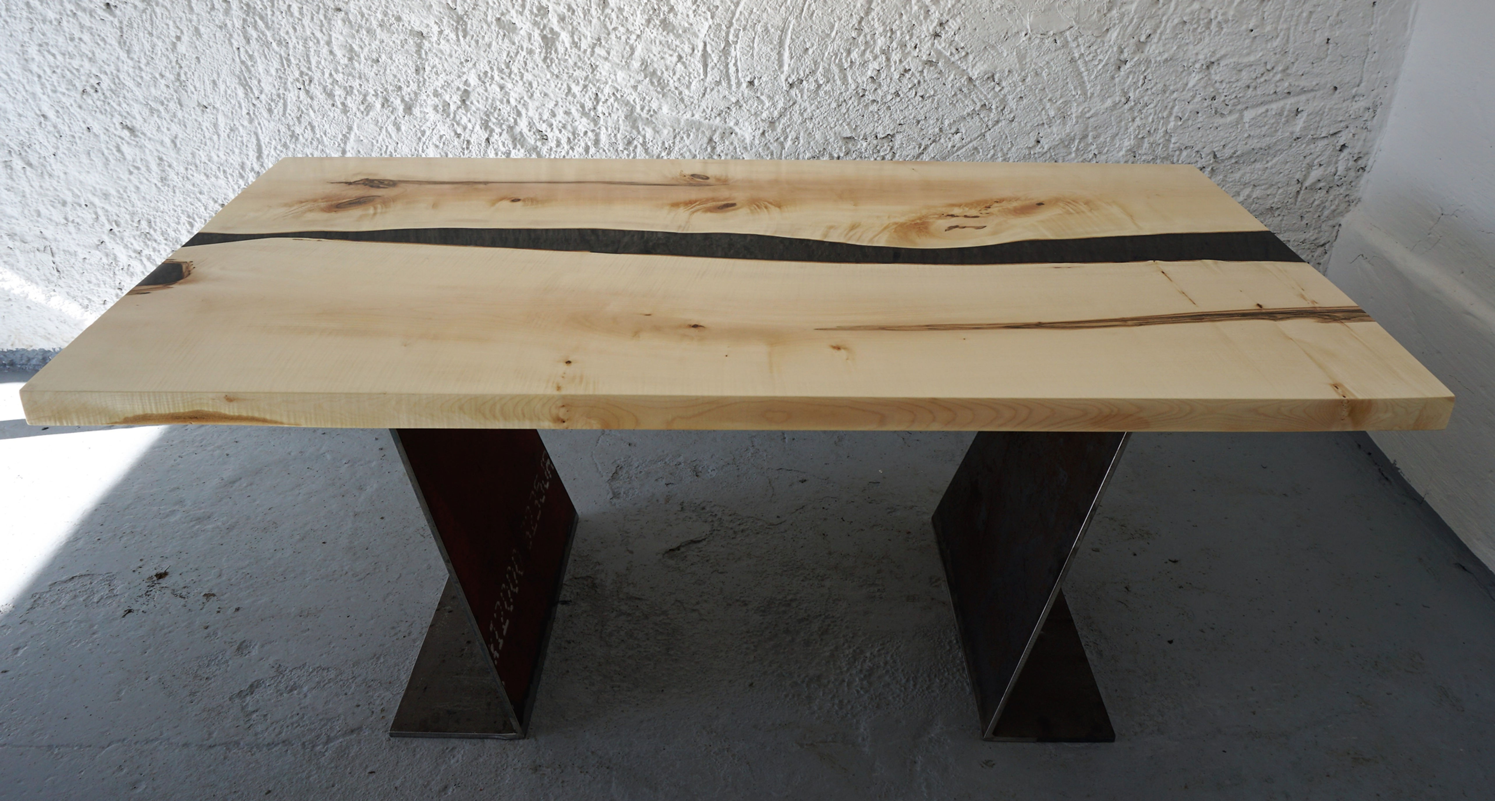Esstisch aus Ahorn und Harz Epoxidharz Tisch UNIKAT