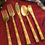 Thumbnail: Vega Brushed Gold Flatware