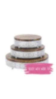 Silver Metal & Wood Cake Stand