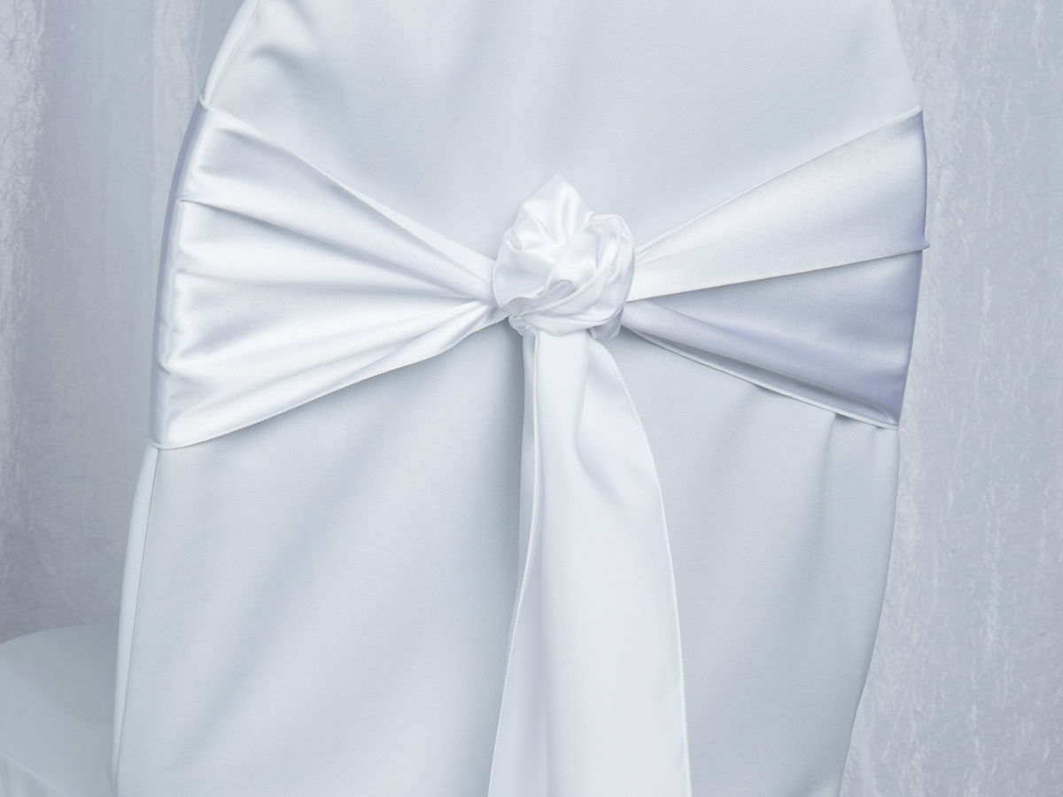 Satin White Chair Sash