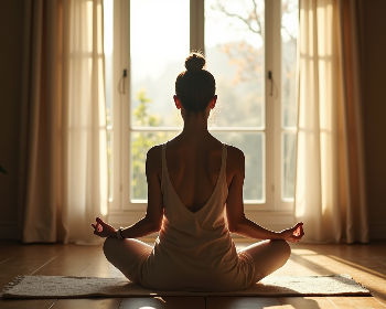 A girl meditating in a quite place.