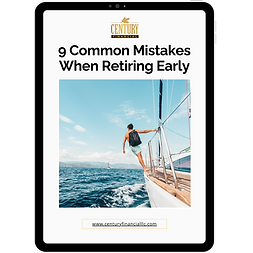 Tablet: '9 Common Mistakes When Retiring Early', person on sailboat