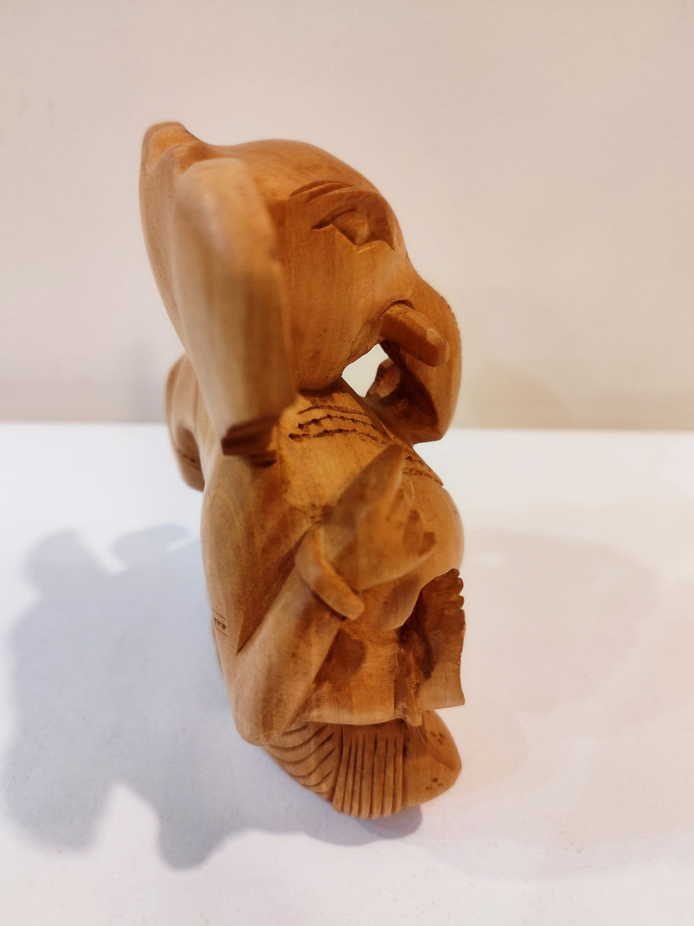 Thumbnail: Hand Carved Kadam Wood Ganesh Statue: Hindu God Vinayak, 5 Inch