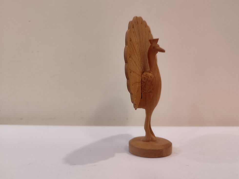 Thumbnail: Peacock dancing, five inches in height. Give peace and prosperity 