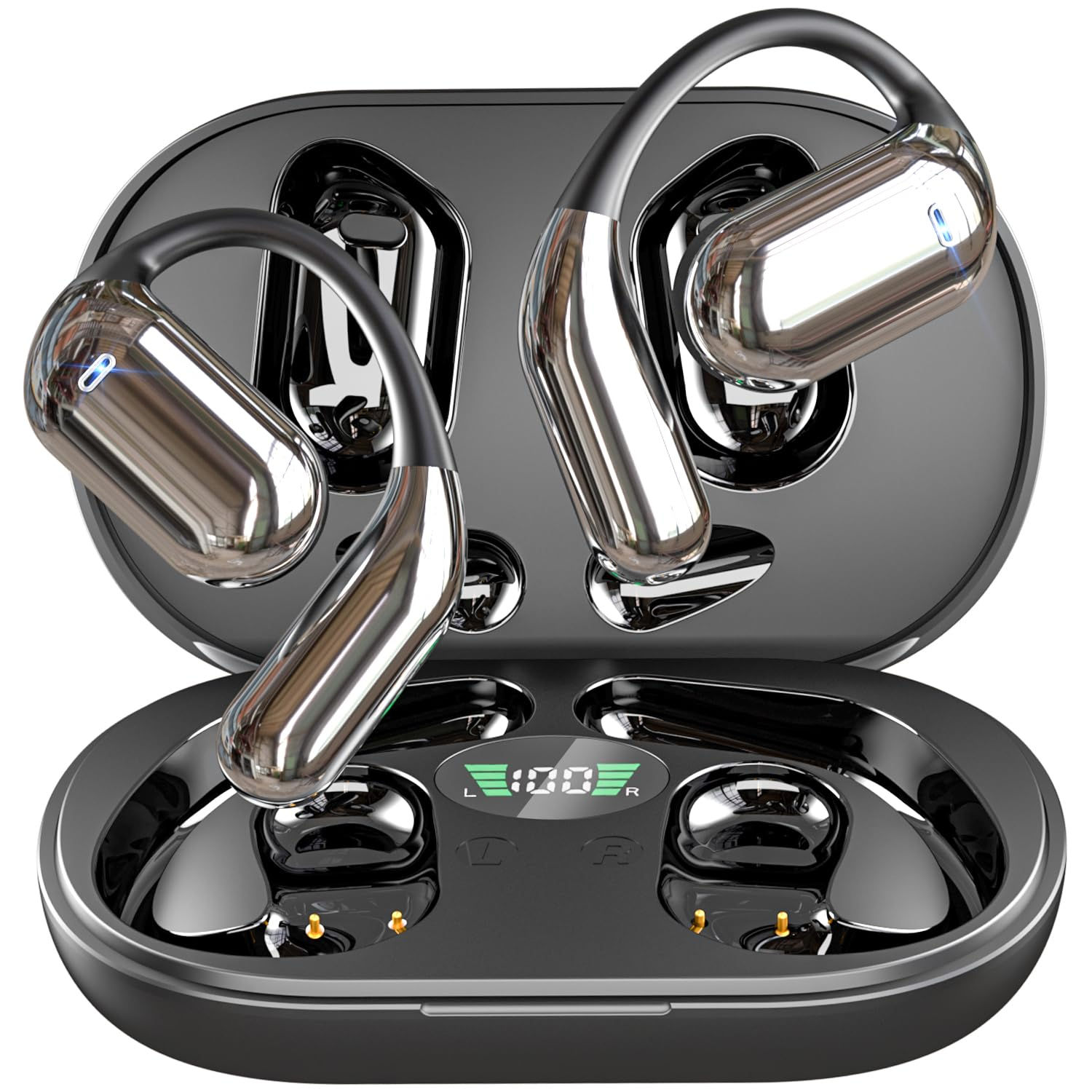 AKGEAPLE Open-Ear Wireless Bluetooth Earbuds & Headphones with Crystal Clear Ste