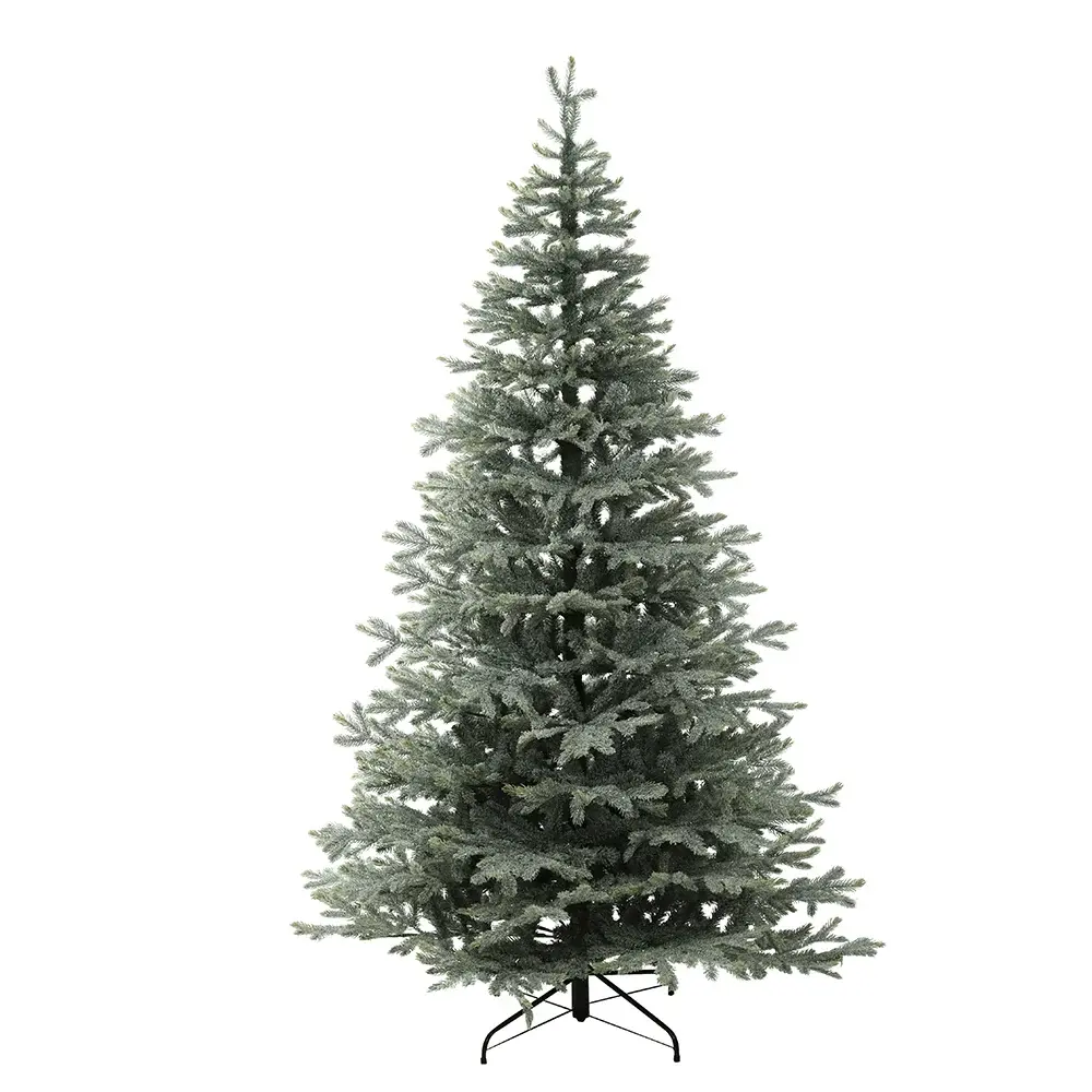 ARVORE NATAL ONTARIO FLOCKED 2436 TIPS C/BASE METAL (VERDE) 2,1m