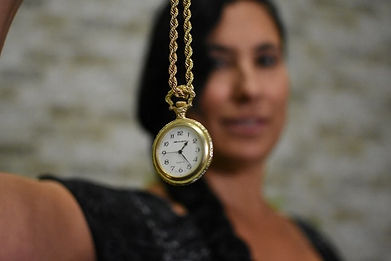 Dana with a hypnotic pocketwath answering ll your questions