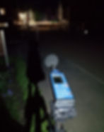 Noise monitoring equipment positioned at a nighttime event