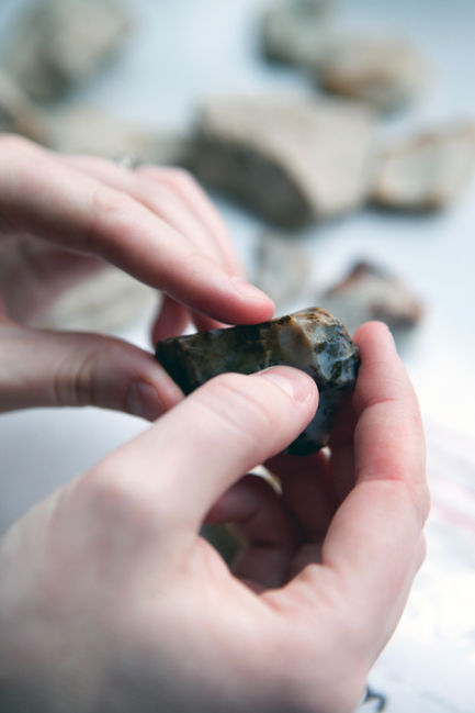 Silcrete core, from Massif Central, France. 