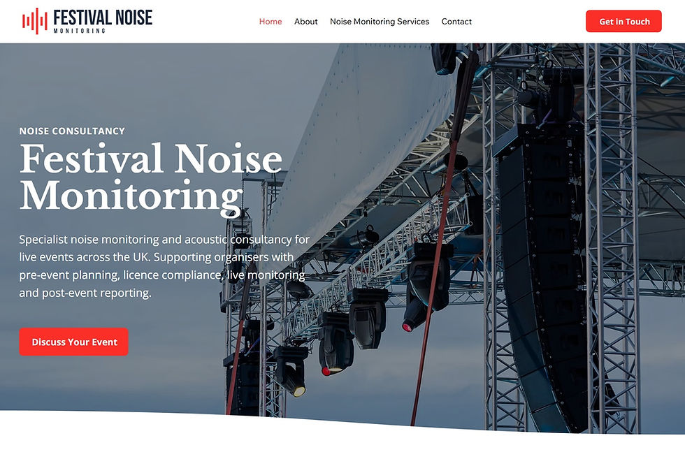 Festival Noise Monitoring Website created by Natalie Moulden