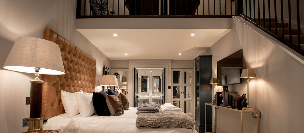 En-suite bedroom at The Freemasons public house in Wiswell, refurbished by RHS Developments North Ltd