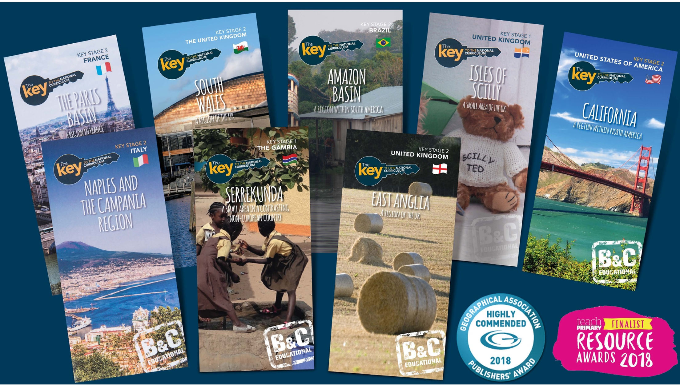 B&C Educational's full set of geography keys for KS1 & KS2