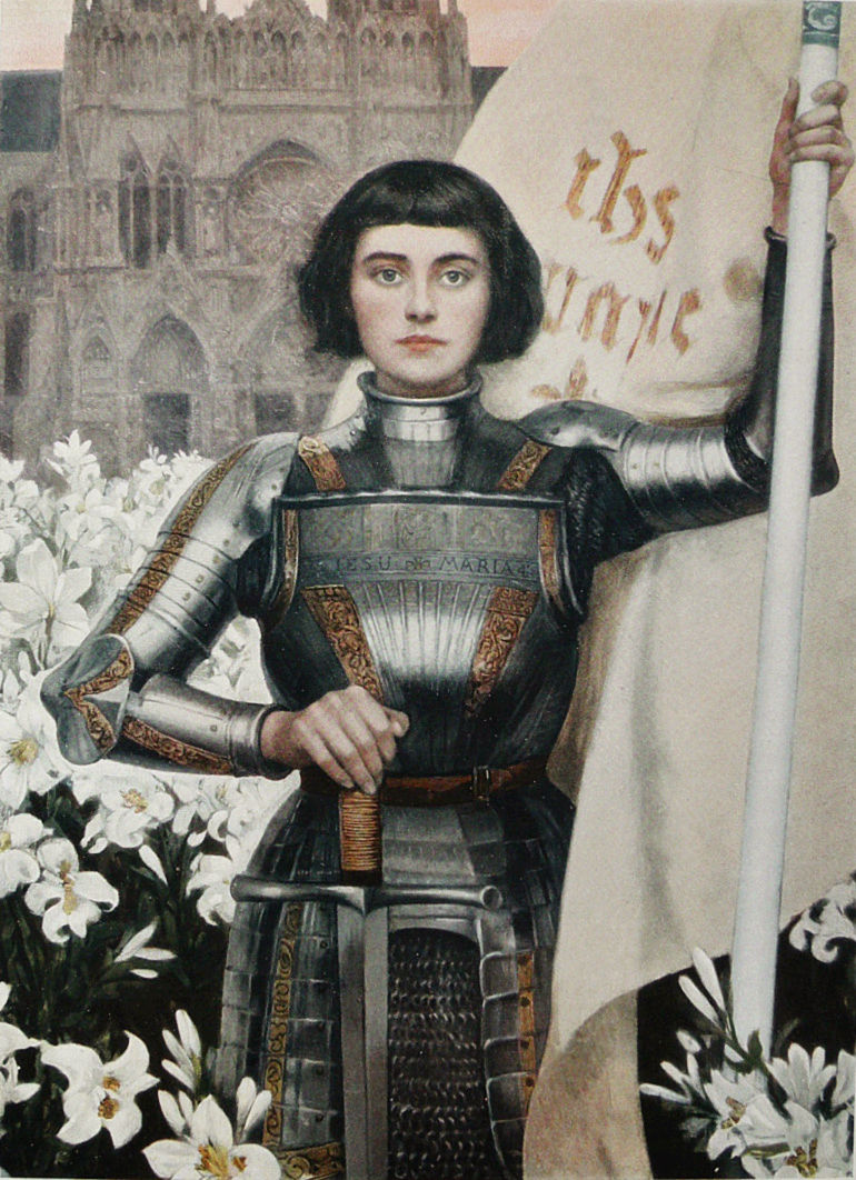 Joan of Arc thinking about maths
