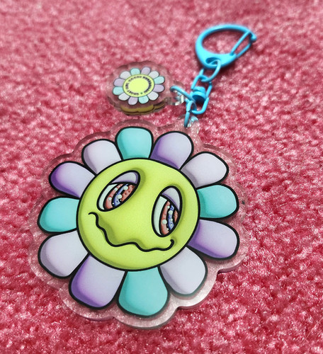 90884xGGG Sleepy Flower Keychain | ghostgirlgoods