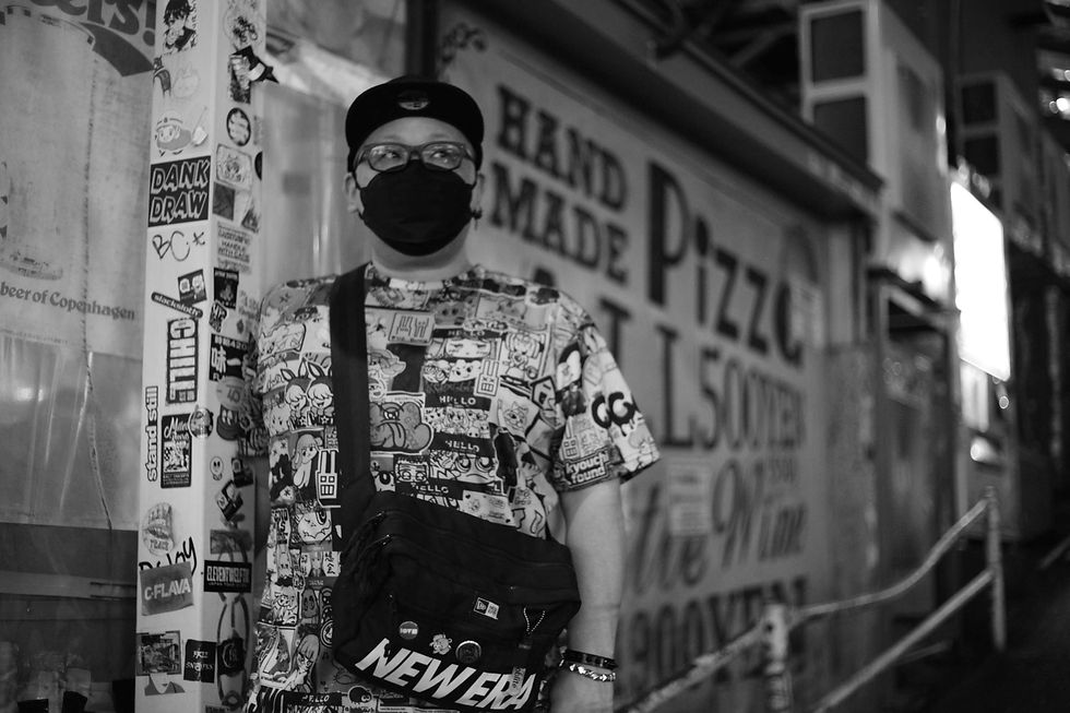 Thumbnail: TOKYO x TORONTO Sticker Wall V2 T-Shirt - Monochrome