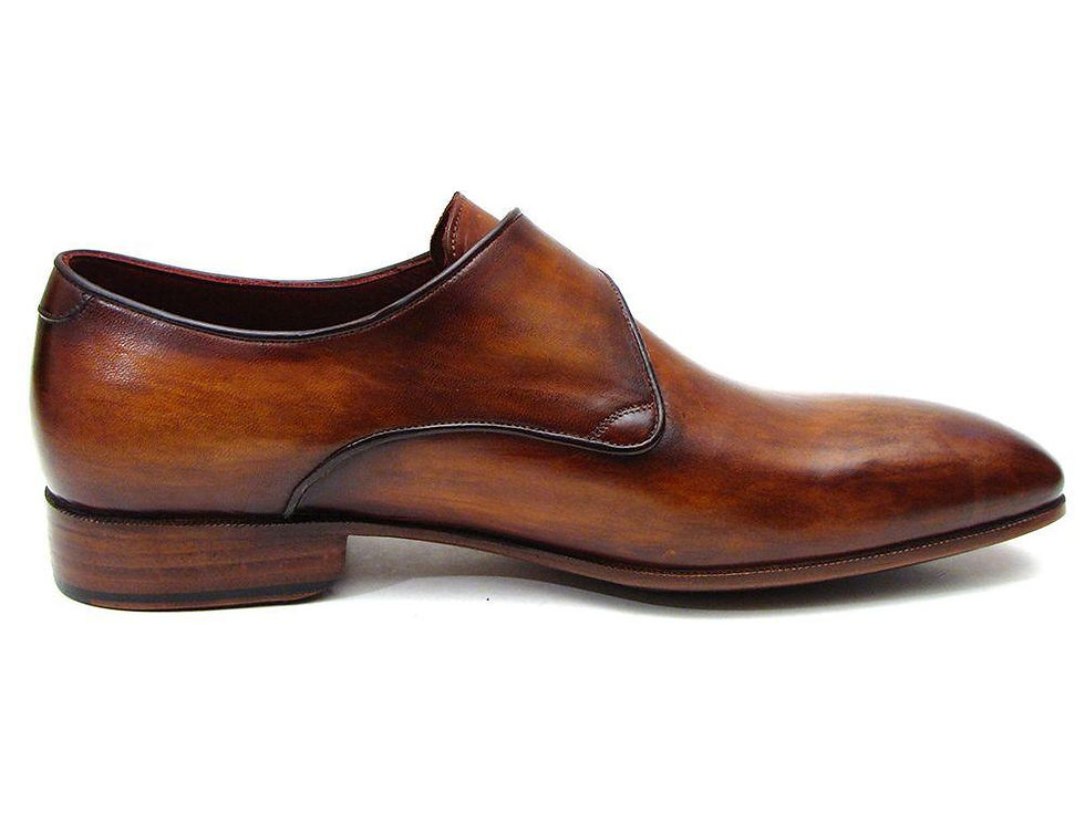 Thumbnail: Paul Parkman Men's Single Monkstraps Brown Leather (ID#69V5E)