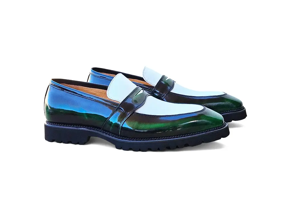 Thumbnail: Two Tone Patent Leather Penny Loafer