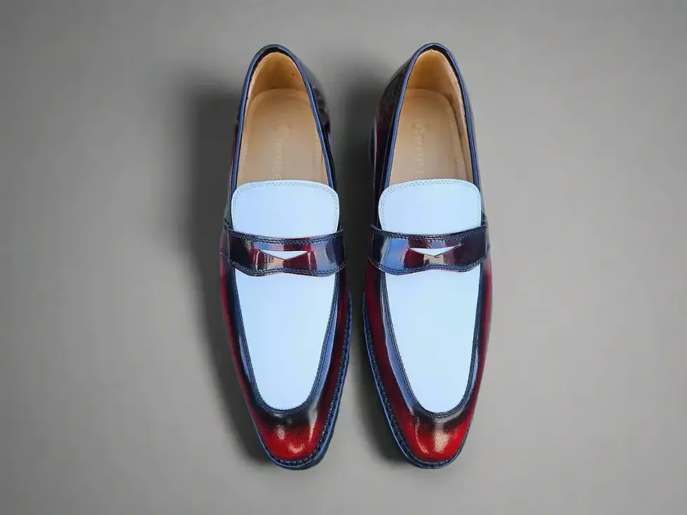 Thumbnail: Two Tone Patent Leather Penny Loafer