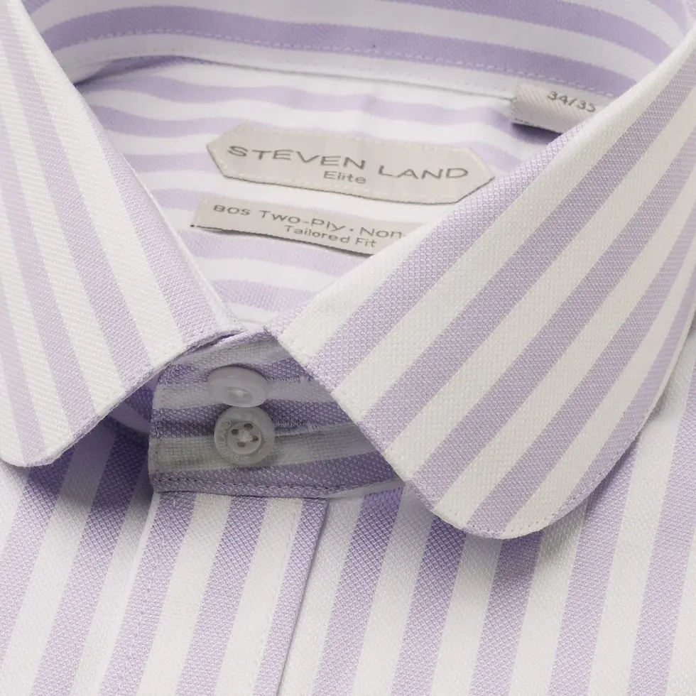Thumbnail: The Primo | Club Collar | Rounded French Cuffs | Blue Stripes