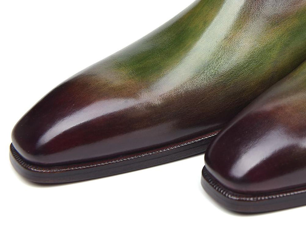 Thumbnail: Paul Parkman Side Lace Oxfords Green & Bordeaux (ID#885F74)