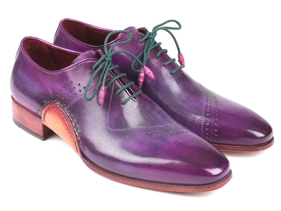 Thumbnail: Paul Parkman Opanka Construction Purple Hand-Painted Oxfords (ID#OPK66KD)