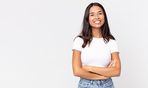 pretty thin hispanic woman looking like a happy, proud and satisfied.jpg