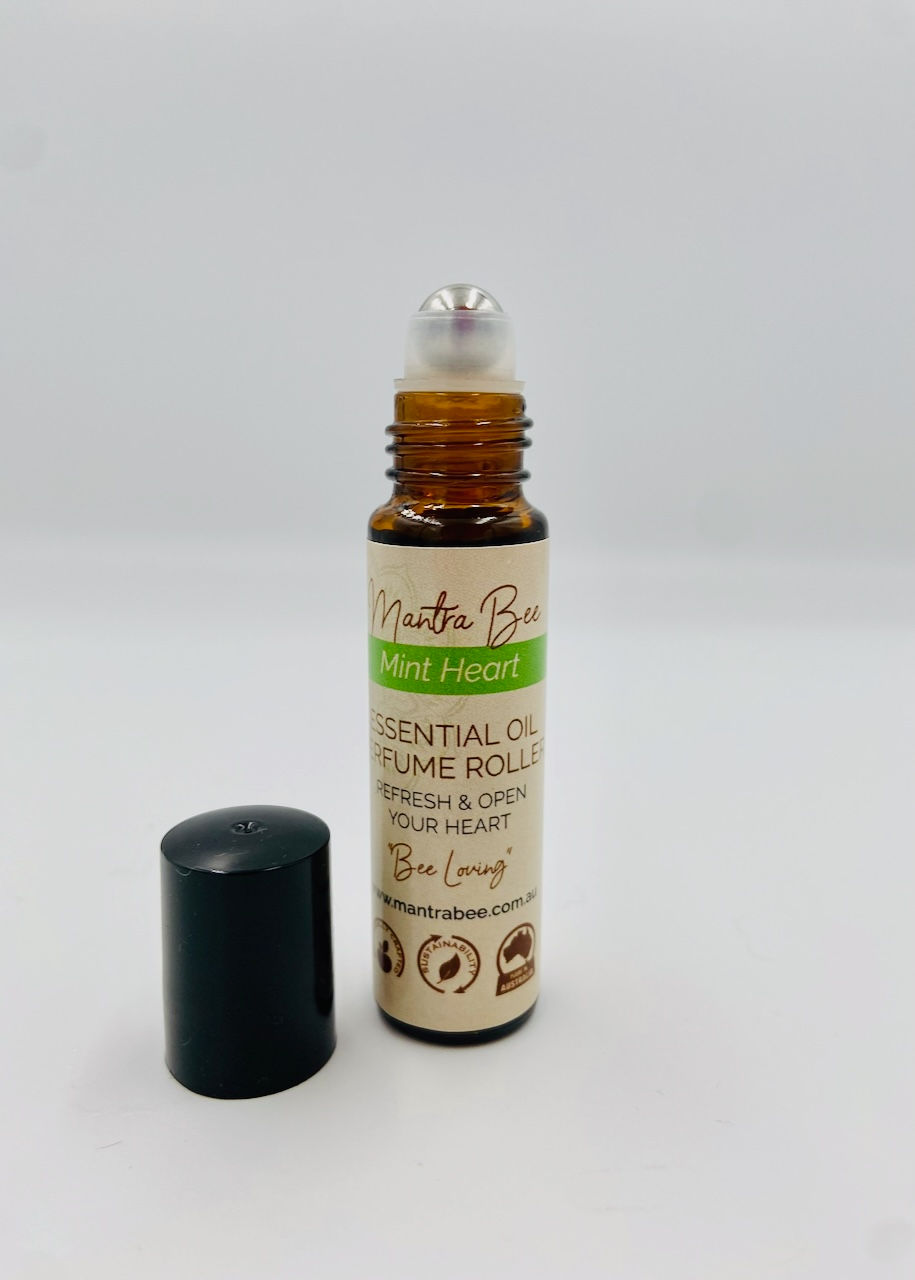 Mint Heart Perfume Roller open view