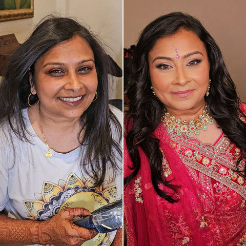 Before and after Asian Bride - dark under eye cover up
