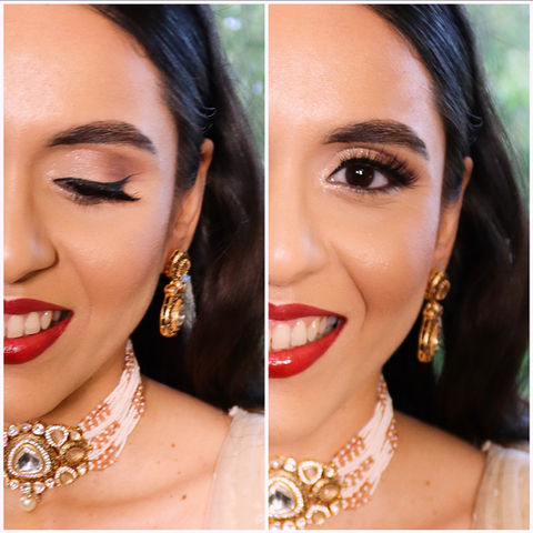 Asian Bride wearing elegant makeup and jewellery