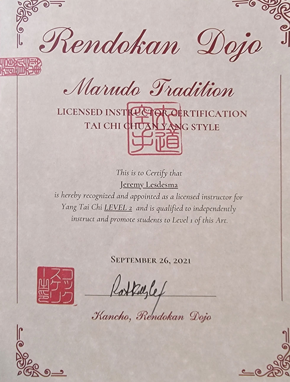 Tai Chi Chuan - Yang Style Level 2 Teacher's License