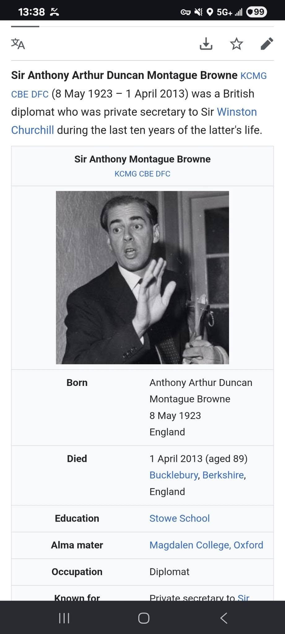 Saint Montague 007: Sir Anthony Arthur Duncan Montague Browne
