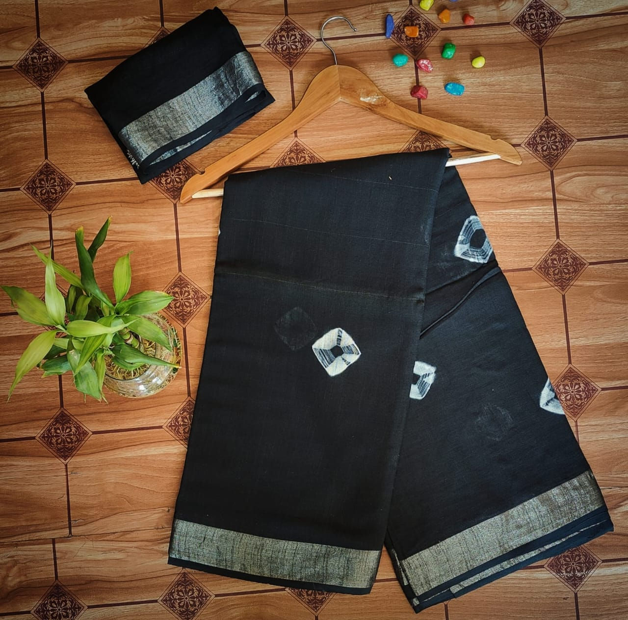 12 Hand Block Print Linen Saree