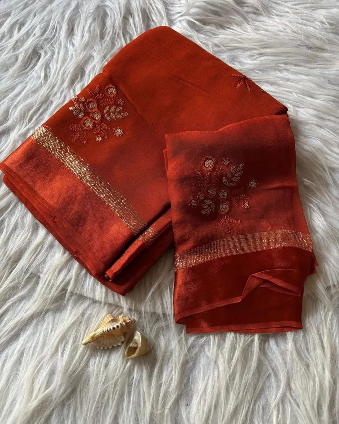 2 Viscose Georgette Saree