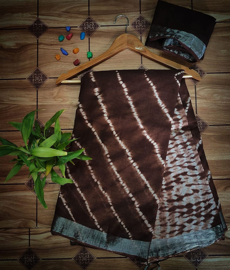 28 Hand Block Print Linen Saree