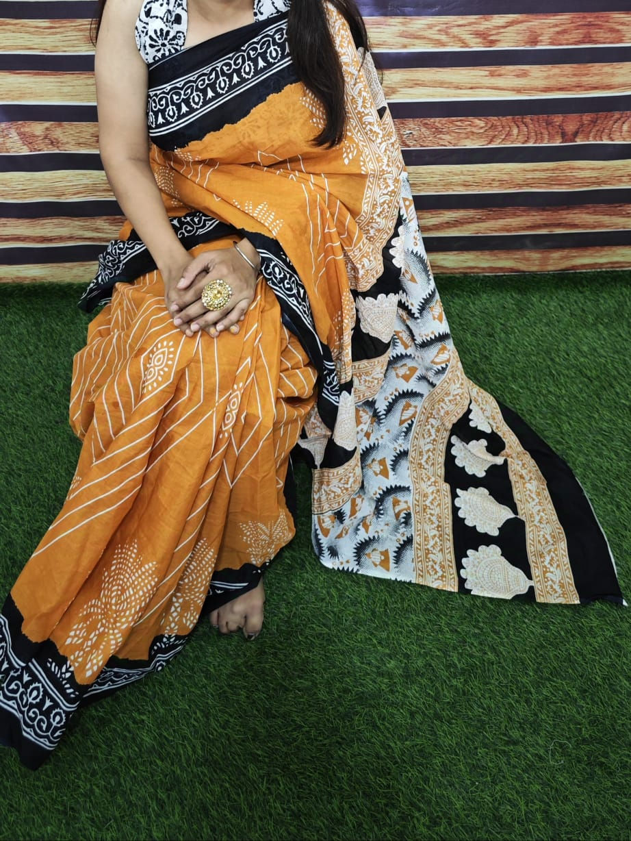 23 Cotton Mulmul Saree + Blouse