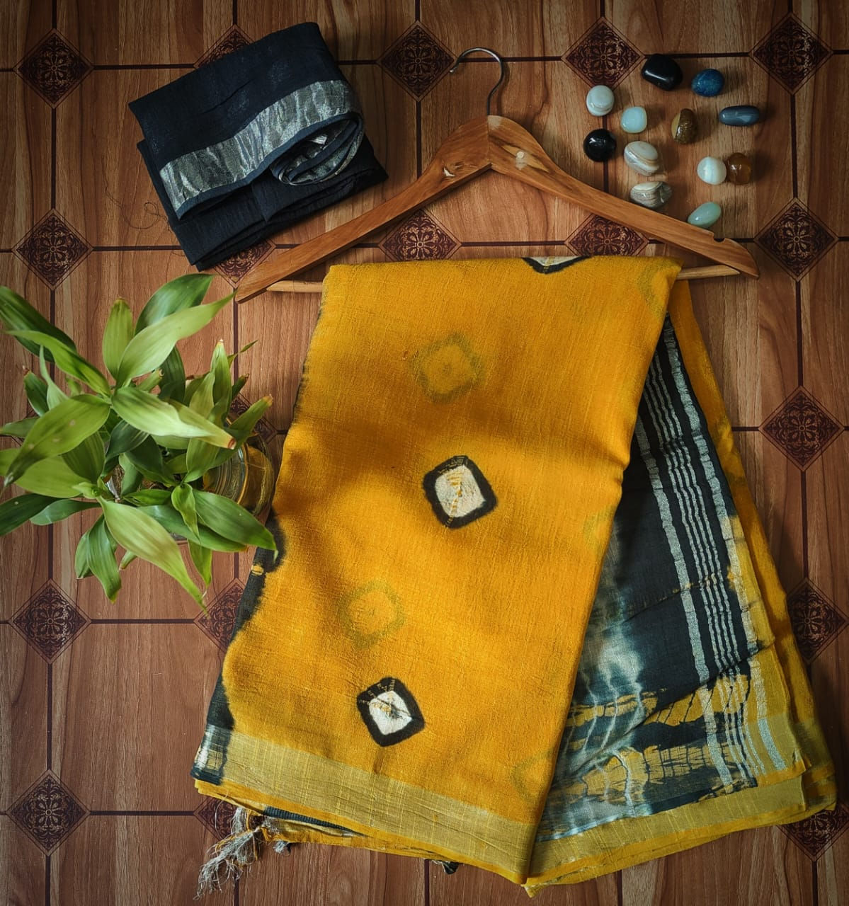 41 Hand Block Print Linen Saree