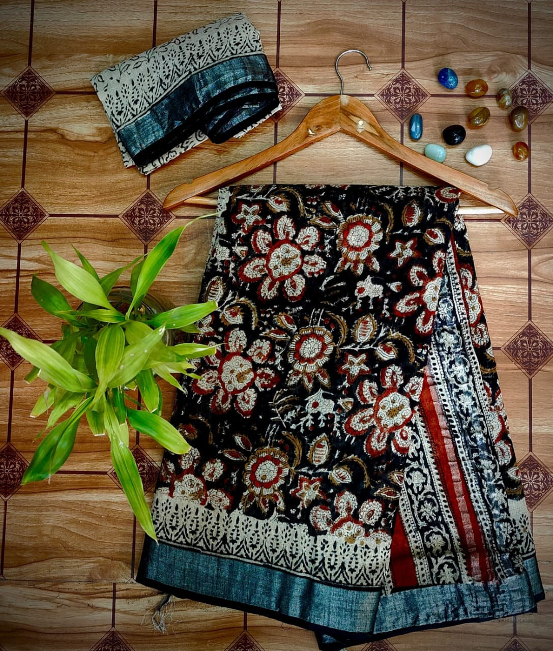50 Hand Block Print Linen Saree