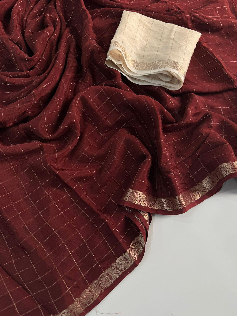 2 Viscose Chinon Saree