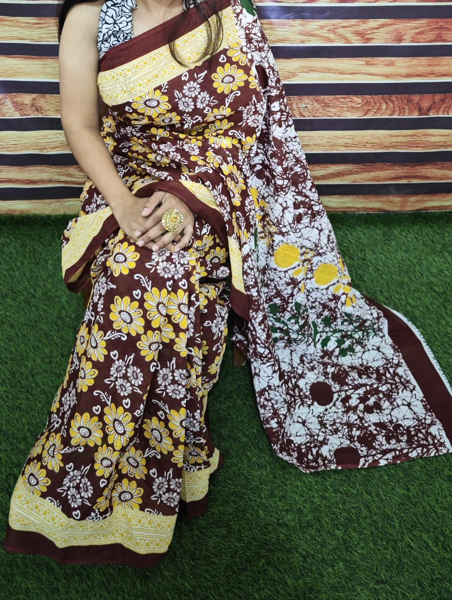 28 Cotton Mulmul Saree + Blouse